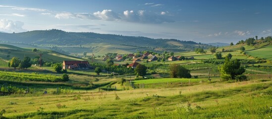 wonderful springtime landscape in mountains