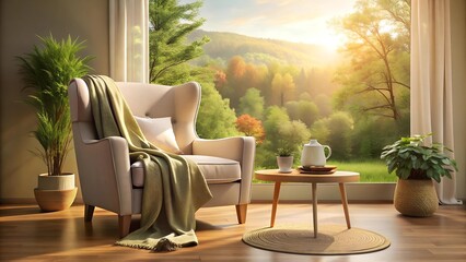 Obraz premium Serene Sanctuary: A Tranquil Escape for Mind and Body Generative AI