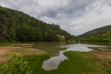 Maries freshwater lake on the island of Thassos Greece