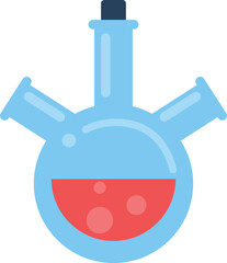 Lab glass flask color icon. Chemical experiment