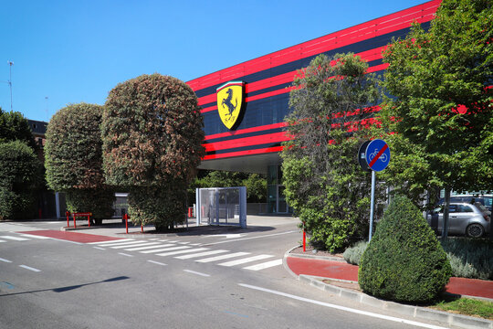 Maranello, Modena, Italy, July 23 2024 - entrance to the Scuderia Ferrari factory