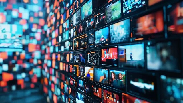 Animated Studio Background with TV Screens