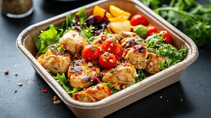Grilled Chicken Salad with Cherry Tomatoes