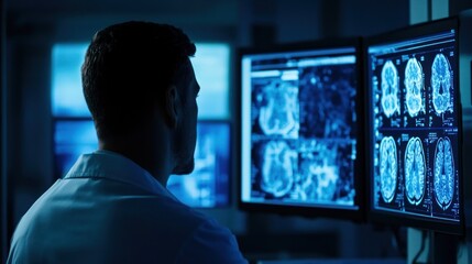 Obraz premium Doctor Analyzing Medical Images