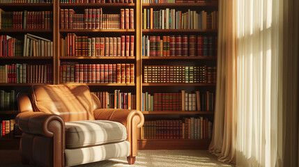 Tranquil Library Haven: A Cozy Nook for Bookworms