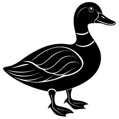 Duck silhouette black art vector