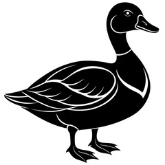 Duck silhouette black art vector