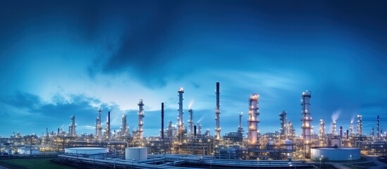 Fototapeta premium petrochemical industry on sunset and Twilight sky