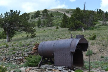 Rusted Boiler on Hillside