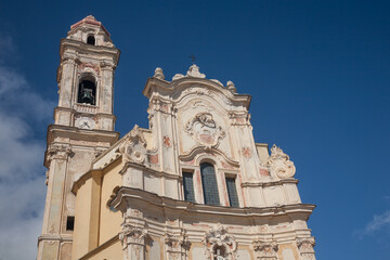 Church facade, Cervo, Imperia