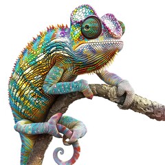 Obraz premium Chameleon Tropical animal fashion cartoon isolated whitebackground 16:9