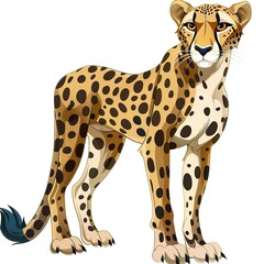 Cheetah Country animal fashion cartoon isolated whitebackground 16:9