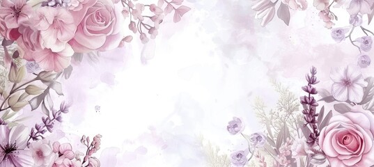 Obraz premium Floral Watercolor Painting Background