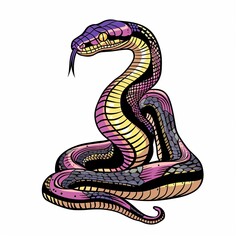 Obraz premium Cobra 90s Revival animal fashion cartoon isolated whitebackground 16:9