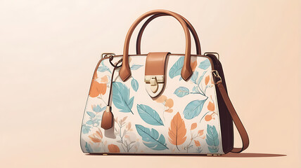 Stylish Handbag with Botanical Pattern