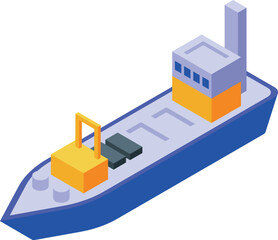 Large cargo ship transporting goods on the open ocean