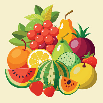 set of fruits. set of fruits and berries
