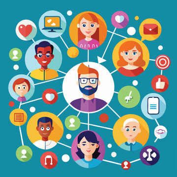 social network connection, social network concept, social media network concept, the connection of business team.