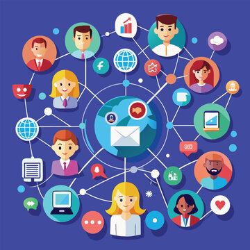 social network connection, social network concept, social media network concept, the connection of business team.