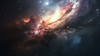 Fototapeta premium Cosmic Spiral Galaxy with Star Dust, space, universe, galaxy, nebula