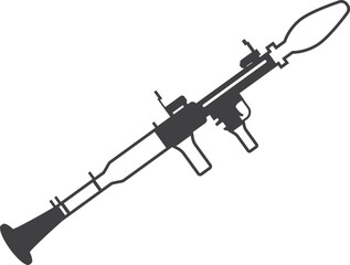 Naklejka premium Grenade launcher weapon. Shoulder fired missile gun black icon