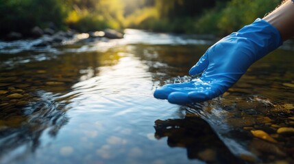 Hand in a River - Testing Water Quality