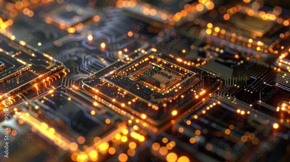 Wall mural peripheral component interconnect pci motherboard semiconductor computer technology background.