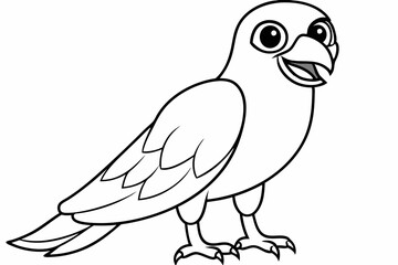 Cartoon Hawk with Friendly Smile - Vector Illustration and Clipart