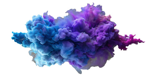 Obraz premium Blue and purple smoke isolated on transparent background