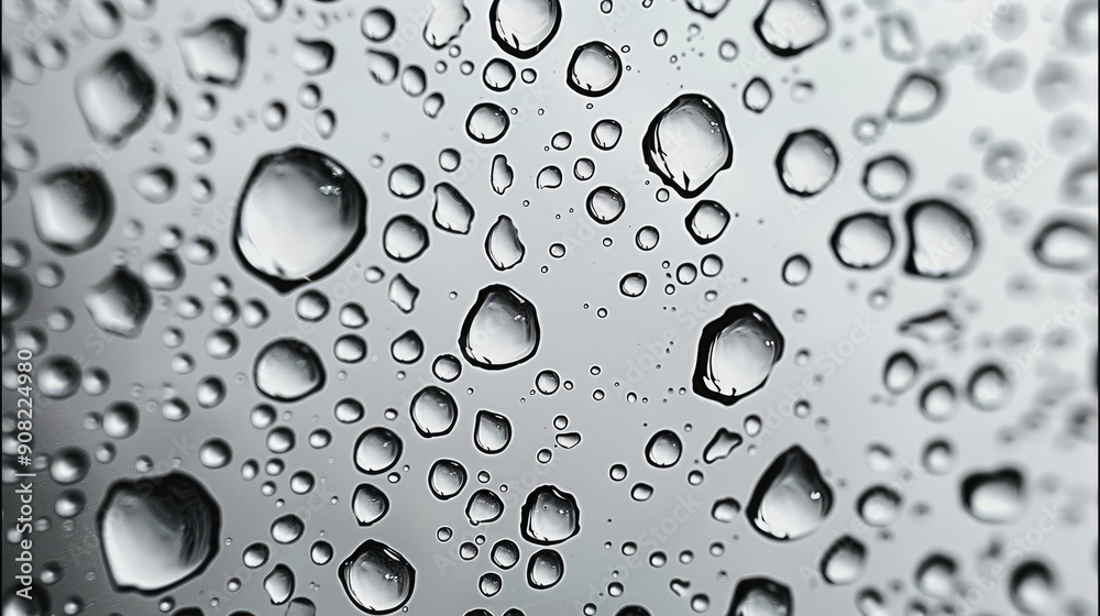 Poster raindrops on a clear pane of glass. generative ai.