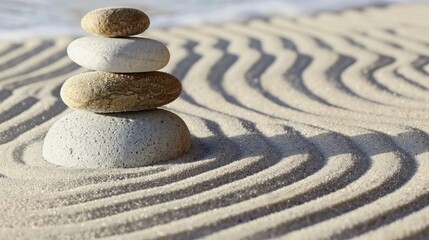 Zen stones in the sand