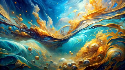 Fluid Dreams: A Whirlwind of Aquatic Hues  AI generated