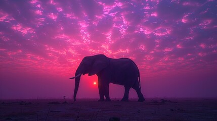 Elephant at Sunset 4