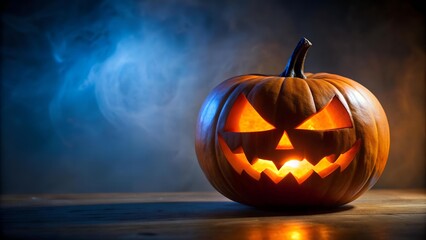Pumpkin with Spooky Silhouette  AI generated