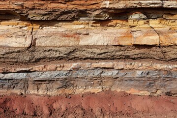 Sediment Layers. Geology of Dales Gorge in Karijini National Park with Rocks and Desert Landscape