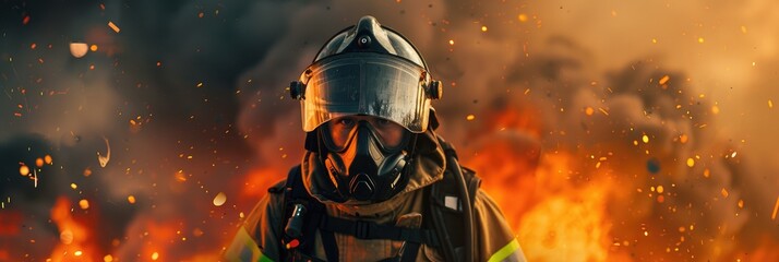 A firefighter prepares in full gear showcasing resilience dedication and readiness for a dangerous mission a true testament to their bravery