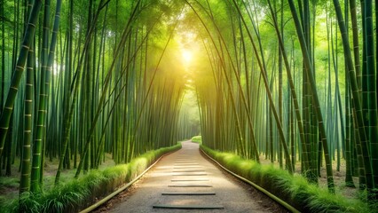 Bamboo Grove: A Path to Serenity  generative AI