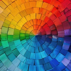 Naklejka premium Color Gamut. 18 Step Rainbow Color Wheel with Chromatic Palette