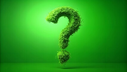 Organic Question Mark Particle Bounce: Natural Green Screen Effect  AI Generated