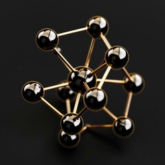 Diamond Molecular Structure. 3D Atom Ball Model of Carbon Diamond.