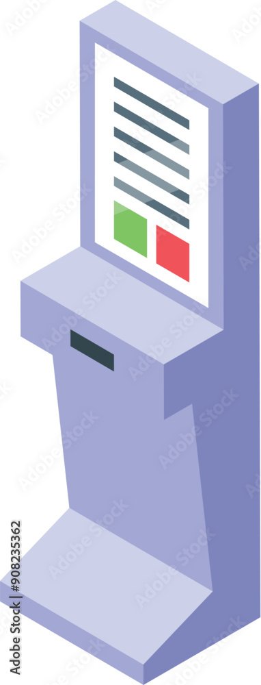 Poster interactive information kiosk displaying useful data for travelers navigating a modern environment