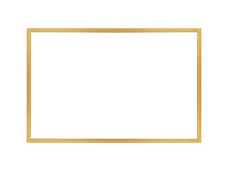 Golden or brass minimalistic frame is isolated.