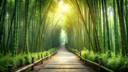 Bamboo Grove: A Path to Serenity  generative AI