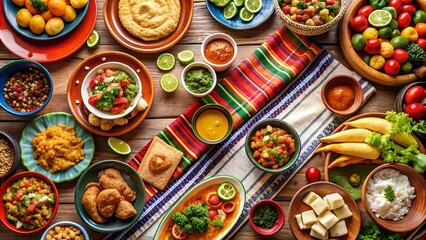 Fototapeta premium A Feast for the Senses: Celebrating the Culinary Traditions of a Latina Gathering AI Generated