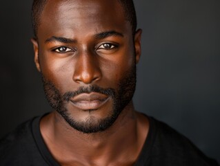 Fototapeta premium Confident African American Man in Solid Background Portrait