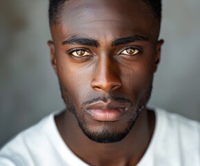 Obraz premium Young African American Man Portrait Against Solid Background