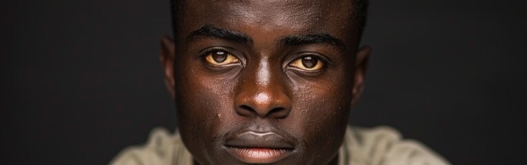 Obraz premium Portrait of an African American Man Isolated on a Dark Background