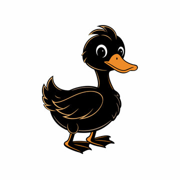 recommend clip art: Duck Cartoon black art vector