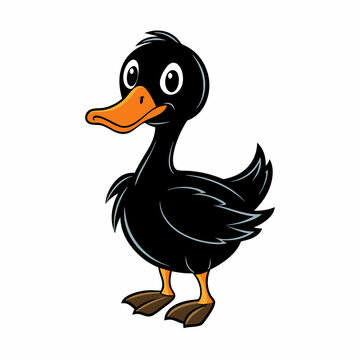 recommend clip art: Duck Cartoon black art vector