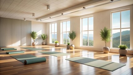 A Sanctuary of Peace: Yoga Retreat with Soft, Muted Colors  generative AI